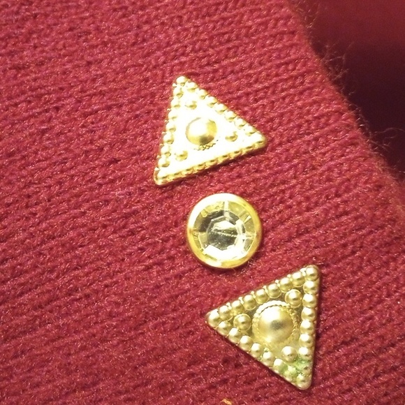 LDS OS 80's Look Beaded/Jeweled Burgundy Sweater Dress - Picture 8 of 15